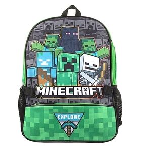 NEW Minecraft Backpack H 17"x  W 13" x D 5" NWT